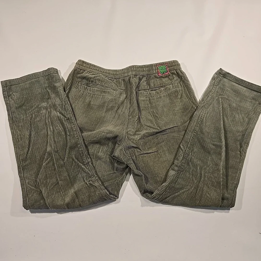 Empyre Men M Corduroy Jogger Pants Gray Drawstring Elastic Waist Street Comfy 33